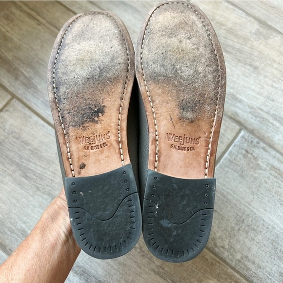 G.H. Bass Whitney Easy Weejuns Penny Loafers Gray Nappa Leather Size 7.5M - Picture 10 of 12
